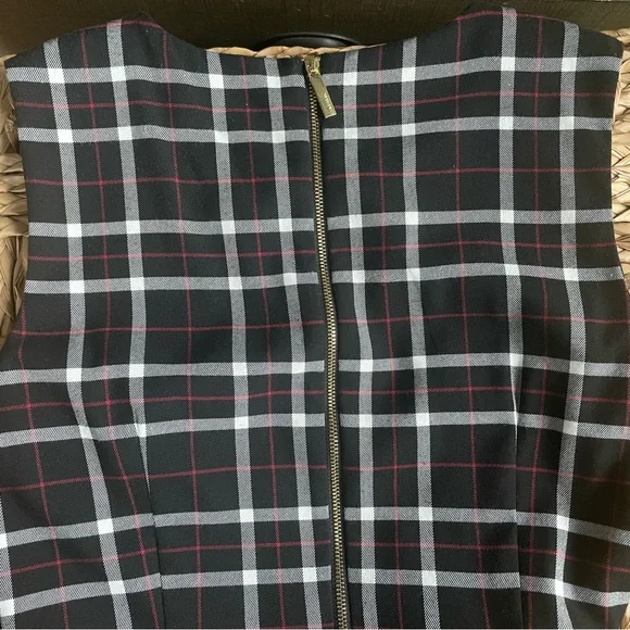 Calvin Klein Black White and Red Checkered Midi Dress - Picture 6 of 7
